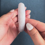 Genuine Type A Lavender Jadeite Bangle Bracelet - 57mm Half Moon