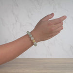 Mens Three Colour Jade Bead Bracelet with Topaz - 14mm