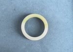 Authentic Grade A Green with White Burmese Jade Bangle - 53mm Half Moon