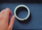 Grade A Pale Green with Pale Lavender Burmese Jade Bangle - 67mm Semi Round