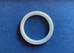 Real Greyish White Jade Bangle - 59mm Petite Round