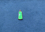 Imperial Geen Trapezoid Jade Pendant - Floral Frame