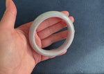 Genuine Untreated Greyish Blue Lavender Jade Bangle Bracelet - 59mm Half Moon