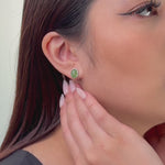 Sage Oval – Green Jade Oval Cabochon Stud Earrings in Sterling Silver