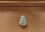 18K White Gold Light Green GuanYin Jade Pendant