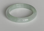 Certified Grade A Green Burmese Jade Bangle Bracelet - 59mm Half Moon