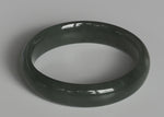 Genuine Type A Deep Green Jadeite Bangle Bracelet - 56mm Half Moon