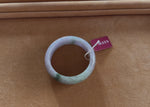 Authentic Grade A Pale Lavender with Green Patch Jadeite Jade Bangle Bracelet - 52mm Half Moon