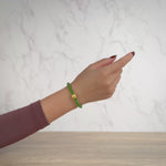 Emerald Baby Dragon Jade Bracelet with 999 Gold Charm