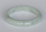 Certified Grade A Light Green Burma Jade Bangle Bracelet - 56mm Semi Round