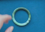 Natural Green Pattern Jadeite Bangle - 58mm Petite Round