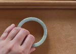 Genuine Grade A Light Green Traditional Jade Bangle Bracelet - 63mm Semi Round
