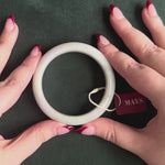 Genuine Grade A Lavender Jadeite Jade Bangle - 59mm Half Moon