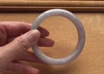 Genuine Type A Pale Lavender Burmese Jade Bangle Bracelet - 61mm Half Moon