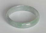 Authentic Untreated Icy Apple Green Burmese Jade Bracelet - 56mm Half Moon