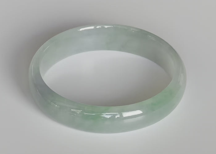 Authentic Untreated Icy apple green Burmese Jade Bracelet 56mm