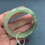 Genuine Grade A Green Pattern Traditional Jade Bracelet - 58mm Half Moon