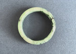 Genuine Light Green with Dark Green Pattern Jadeite Jade Bangle - 55mm Half Moon