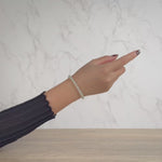 White Hetian Jade Bead Bracelet - 6mm