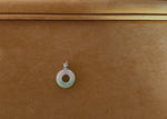 White and Green Jadeite Jade Donut Pendant