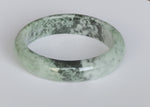 Real Grade A Green and Grey with Dark Green Patterns Jadeite Jade Bangle Bracelet - 59mm Half Moon