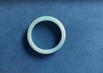 Real Untreated Light Green and Pale Green with White Jadeite Jade Bangle Bracelet - 55mm Semi Round