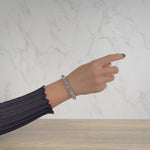 Light Grey Jade Bead Bracelet - 9mm