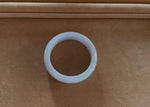 Genuine Grade A White with Pale Green Patches Jadeite Bangle Bracelet - 58mm Half Moon