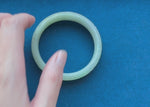 Certified Grade A Pale Green Burmese Jade Bangle - 61mm Carved