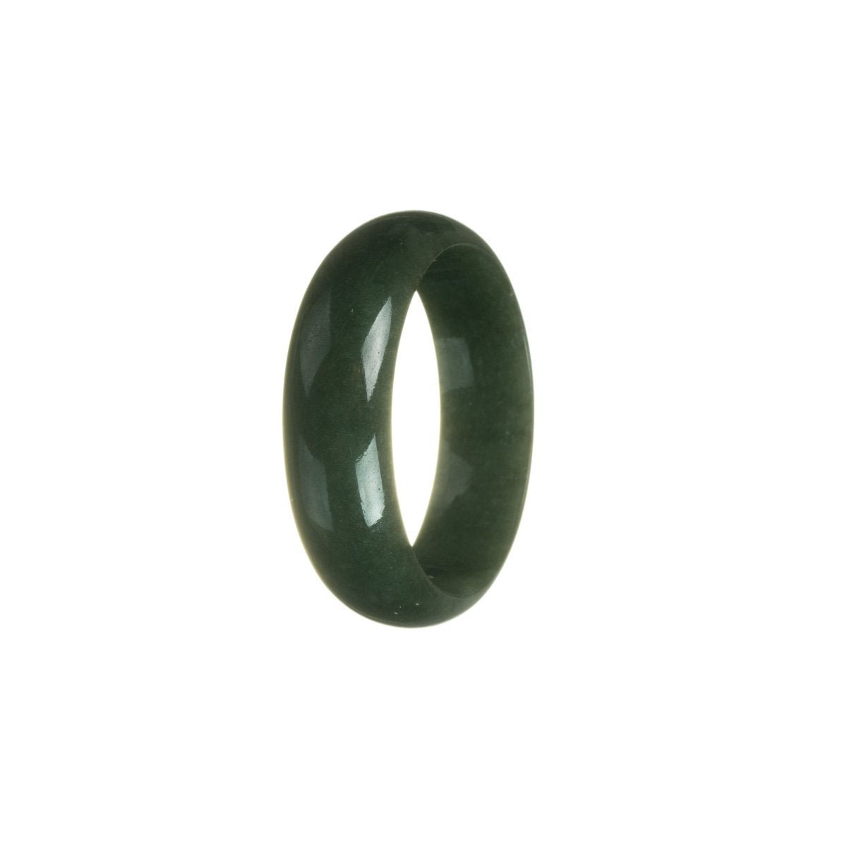 Image of a small, half-moon shaped jade bangle bracelet for children. The bracelet is made of genuine Grade A green Burma jade, showcasing its natural beauty. Perfect for adding a touch of elegance to any outfit.
