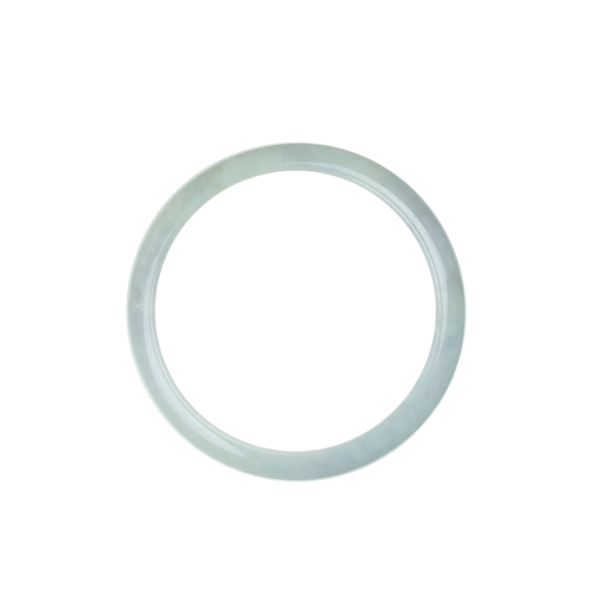 Authentic Grade A Very pale green with hints of Lavender Burma Jade Bracelet - 56mm Half Moon