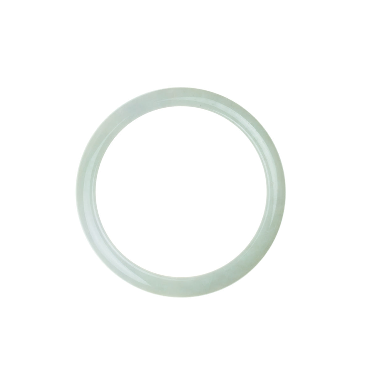 Genuine Grade A Pale Green Jade Bracelet - 56mm Semi Round
