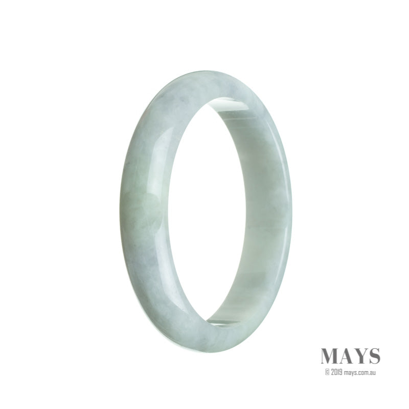 60mm Green, White, Lavender Burmese Jadeite Jade Bangle Bracelet - MAYS