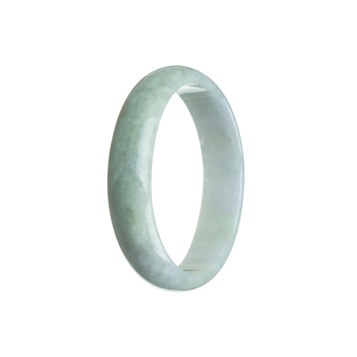 Real Grade A Pale green with a hint of Lavender Traditional Jade Bracelet - 57mm Oval