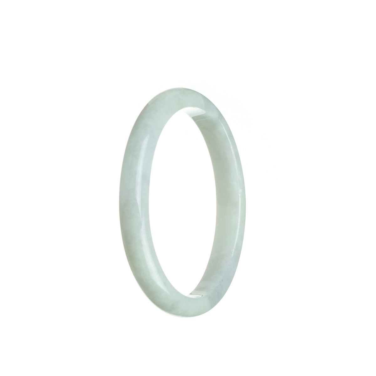 Real Grade A Pale Green with hints of Lavender Jade Bangle - 54mm Oval