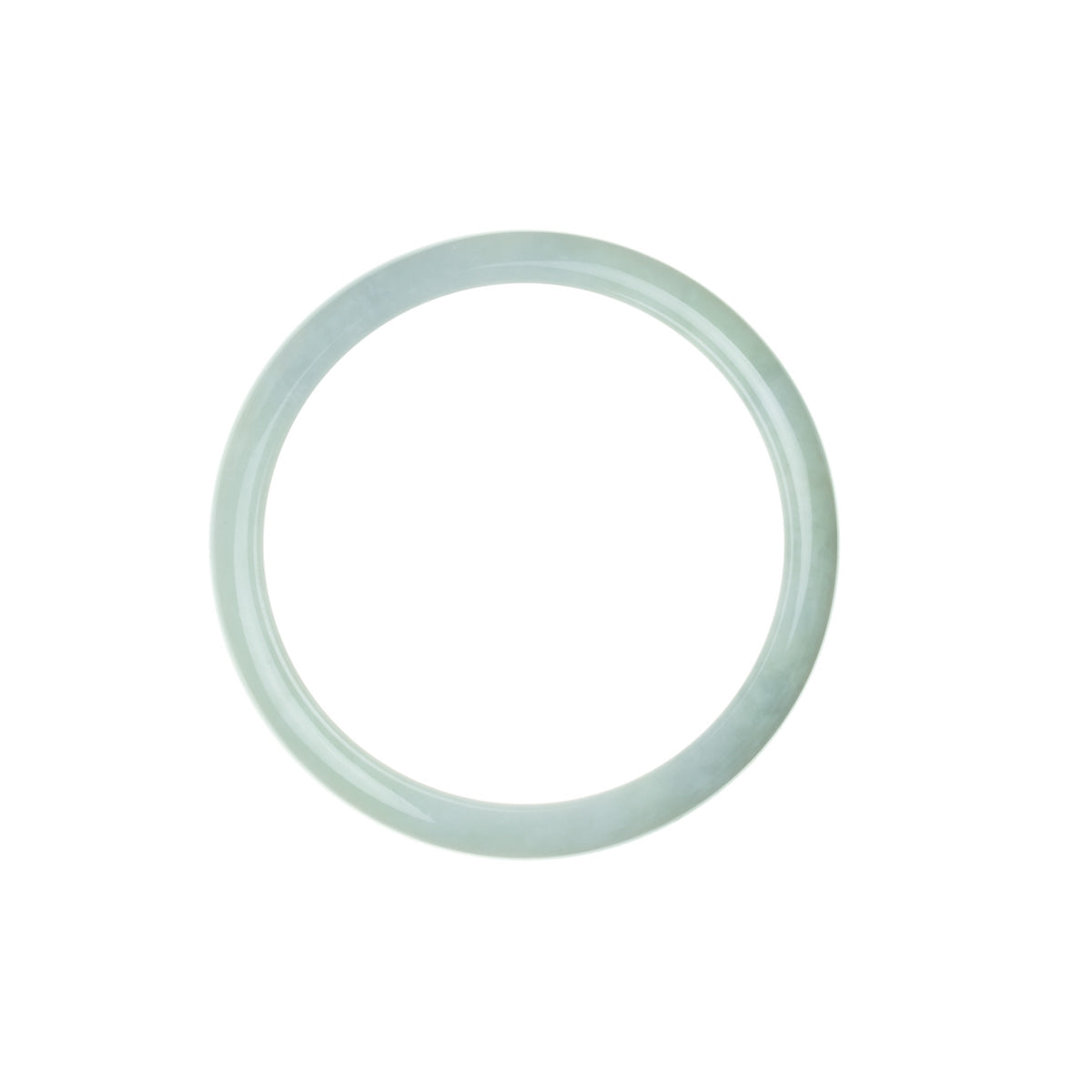 Genuine Grade A Pale Green with hints of Lavender Traditional Jade Bangle Bracelet - 58mm Half Moon