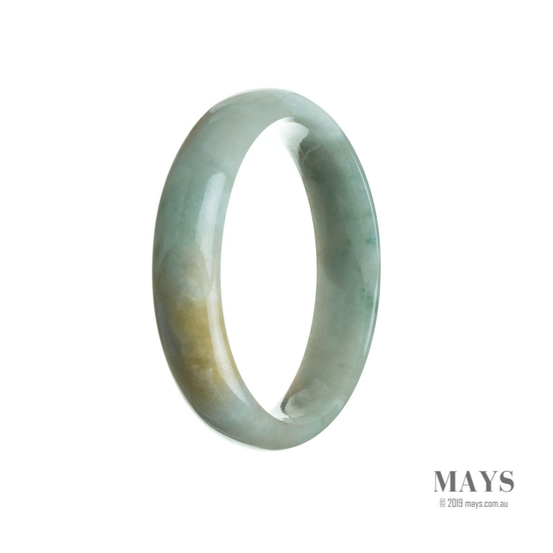 A light green traditional jade bangle with a half moon shape, made of genuine Grade A jade.