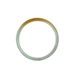 Authentic Type A Pale green with yellow Jadeite Jade Bracelet - 58mm Half Moon