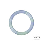54mm Green, Lavender Burmese Jadeite Jade Bangle Bracelet - MAYS