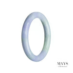 54mm Green, Lavender Burmese Jadeite Jade Bangle Bracelet - MAYS