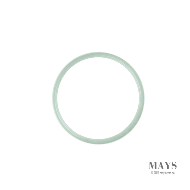 52mm White Burmese Jadeite Jade Bangle Bracelet - MAYS