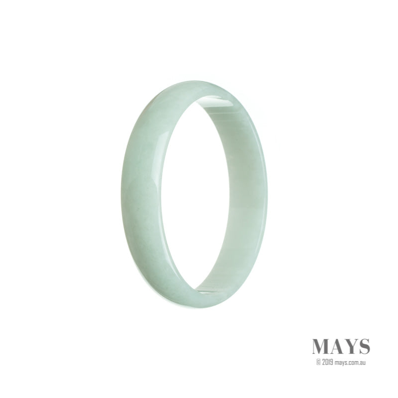 52mm White Burmese Jadeite Jade Bangle Bracelet - MAYS