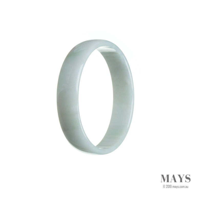 53mm White Burmese Jadeite Jade Bangle Bracelet - MAYS