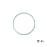 52mm Green, White Burmese Jadeite Jade Bangle Bracelet - MAYS