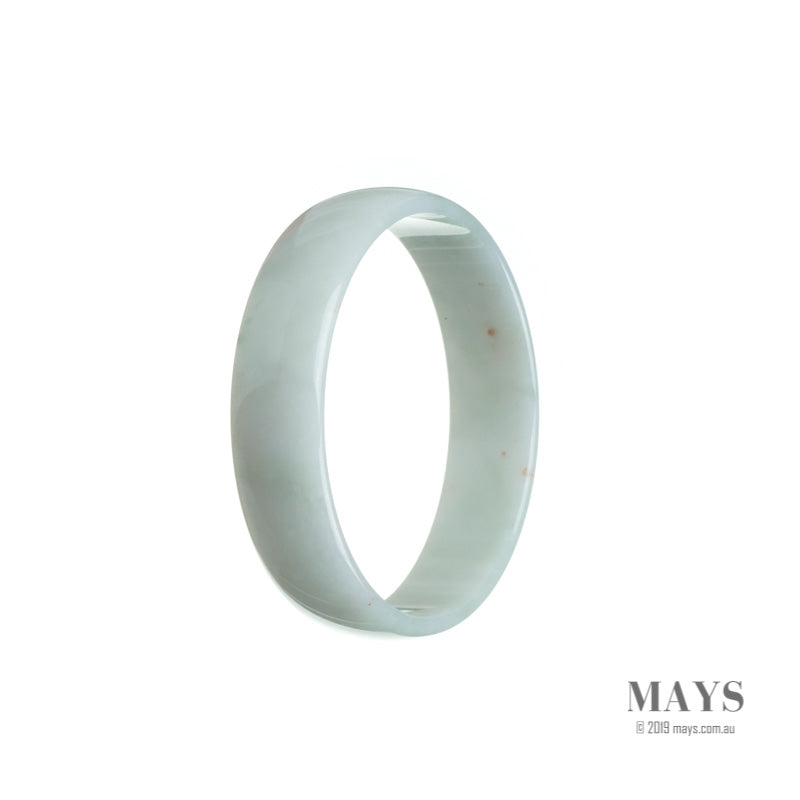 53mm White Burmese Jadeite Jade Bangle Bracelet - MAYS