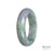 A high-quality green and lavender jade bangle with a half moon shape, carefully handcrafted by MAYS™.