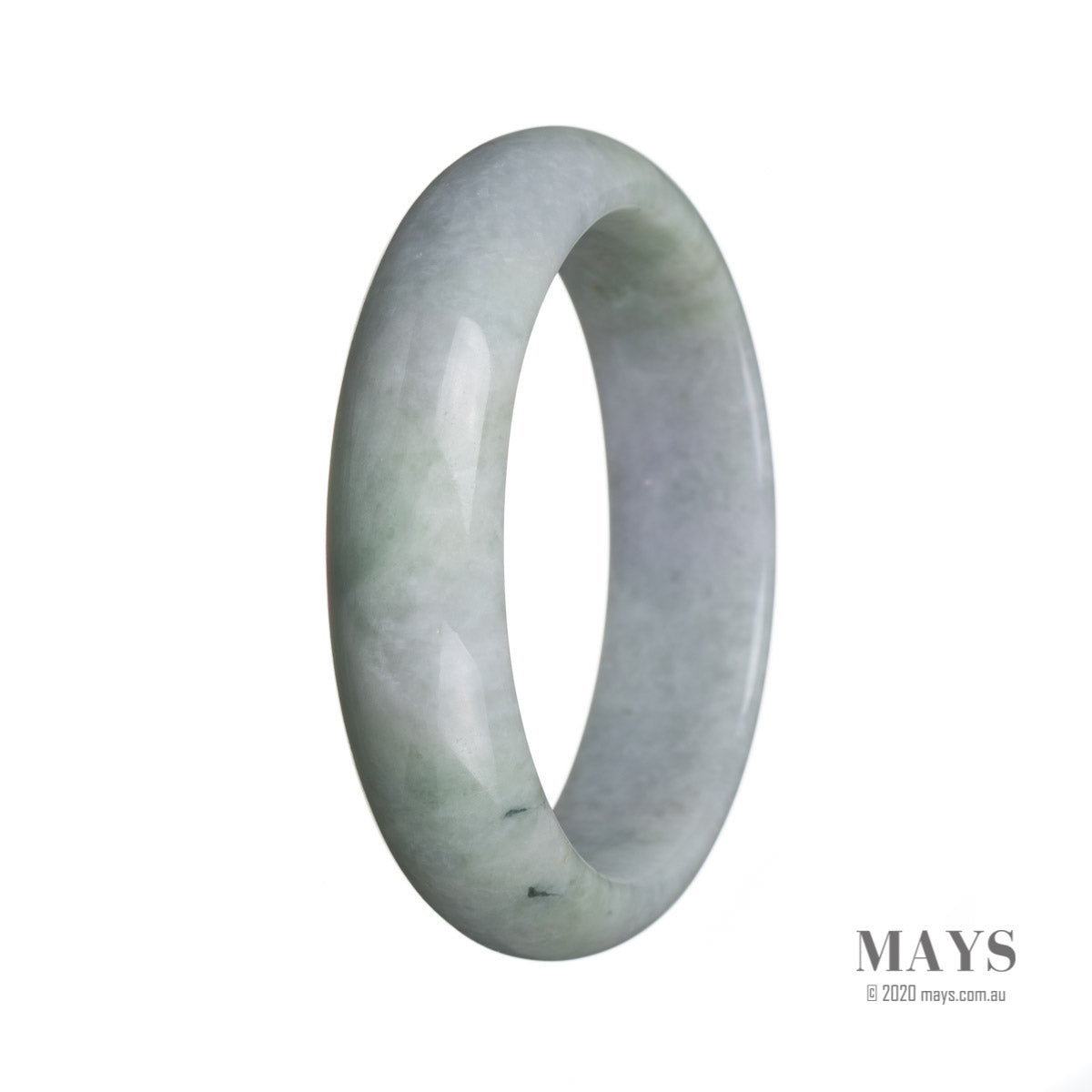 A light green jadeite bangle in a half-moon shape, crafted from genuine Grade A jade.