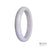Image of a lavender-colored jade bangle bracelet with a semi-round shape, measuring 59mm in diameter. This bracelet is certified as Type A, indicating its authenticity and quality. Created by MAYS™.
