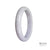 A lavender jade bangle with a genuine Type A certification, measuring 59mm in a semi-round shape. Crafted by MAYS™.