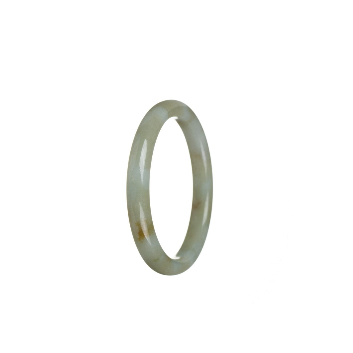 A small green jade bangle bracelet for children, certified Grade A and made in a traditional style.